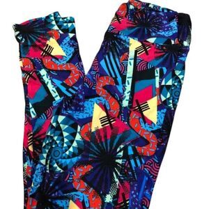 LuLaRoe Bright 80 Rainbow Aztec Leggings